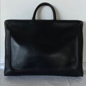 Bally Black Leather Briefcase Unisex